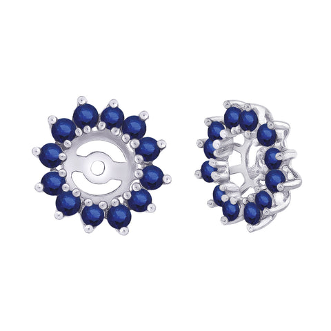 KATARINA 1 3/8 cttw Sapphire Floral Earring Jackets