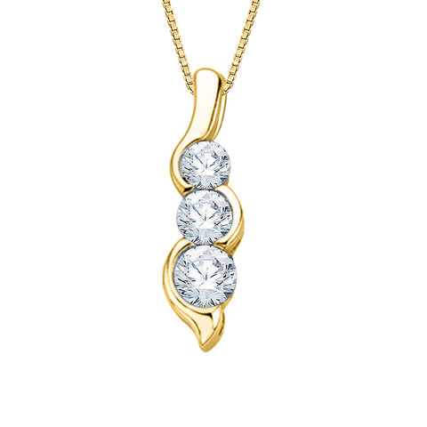 KATARINA 3 Diamond Pendant Necklace (1/4 cttw)