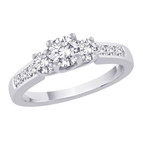 KATARINA Three Stone Plus Diamond Ring (1 cttw)