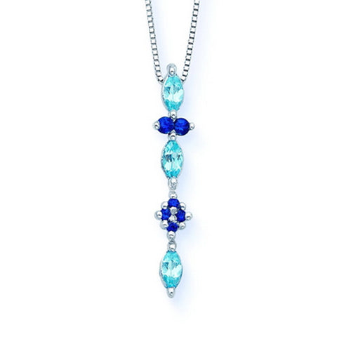 KATARINA Blue Topaz and Sapphire Jewelry Set
