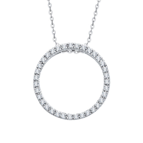 KATARINA Diamond Circle Pendant Necklace (1/4 cttw)