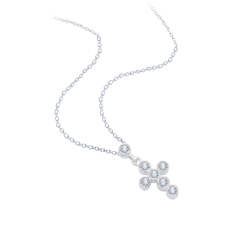 KATARINA 1/10 cttw Diamond Cross Pendant Necklace