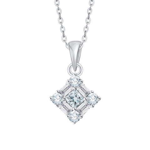 KATARINA Multi Diamond Fashion Pendant Necklace (1/3 cttw)