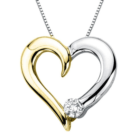 KATARINA Diamond Heart Pendant Necklace (1/10 cttw)