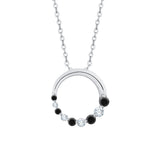 Sterling Silver-Black and White Diamond