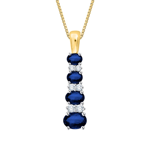 KATARINA Diamond with Gemstone Pendant Necklace (1 7/8 cttw GH, I2/I3)