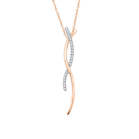 KATARINA Crossover Diamond Pendant Necklace (1/4 cttw)