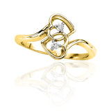 KATARINA 1/20 cttw Diamond Double Heart Promise Ring