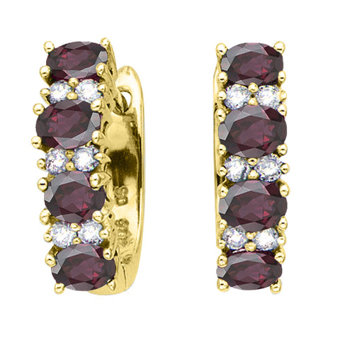 KATARINA Diamond and Alternating Garnet Jewelry Set