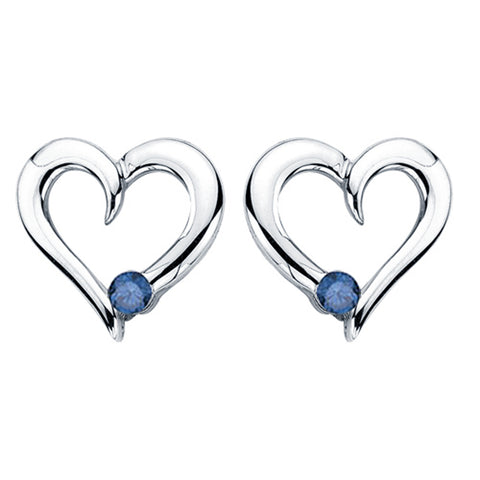 KATARINA Blue Diamond Heart Jewelry Set (1/5 cttw)