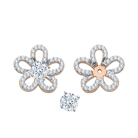 KATARINA Diamond Floral Earring Jackets (1/3 cttw)