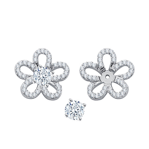 KATARINA Diamond Floral Earring Jackets (1/3 cttw)