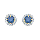 14K Yellow Gold~Blue and White Diamond, 10K Yellow Gold~Blue and White Diamond