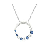Sterling Silver-Blue and White Diamond