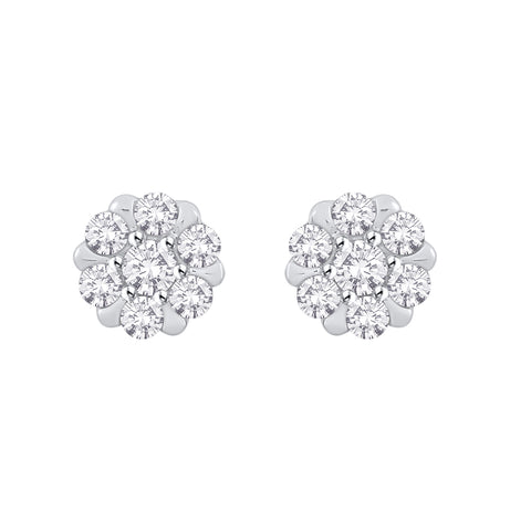 KATARINA 1/3 cttw Diamond Floral Earrings
