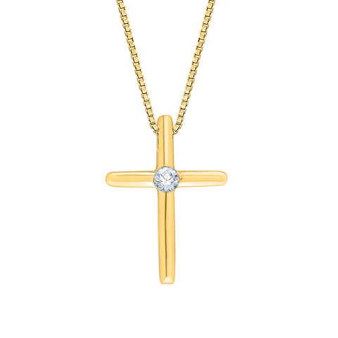 KATARINA Diamond Cross Pendant Necklace (1/10 cttw)