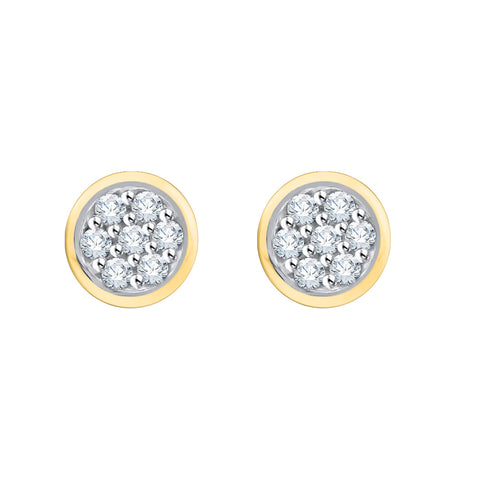 KATARINA 1/10 cttw Diamond Circle Cluster Earrings