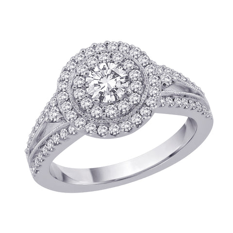 KATARINA Halo Diamond Engagement Ring (1 cttw)