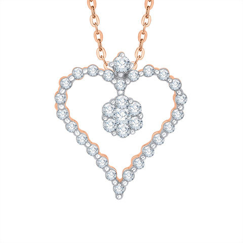 KATARINA Diamond Heart Pendant Necklace (1/3 cttw)