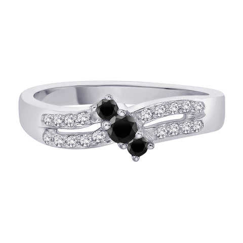 KATARINA Black and White Anniversary Ring (1/4 cttw)