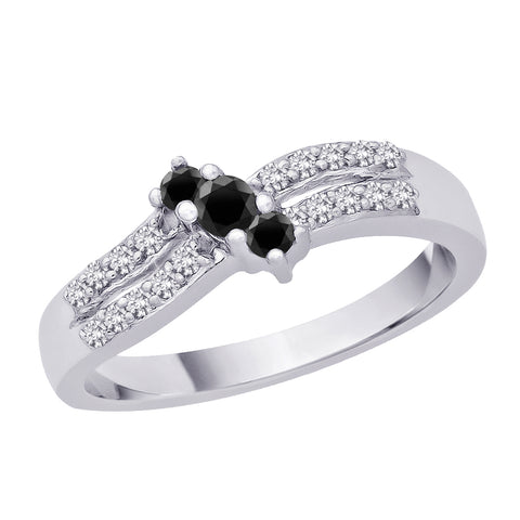 KATARINA Black and White Anniversary Ring (1/4 cttw)