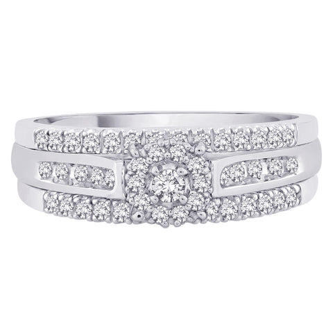 KATARINA Diamond Bridal Engagement Ring with Matching Dual Band (1/3 cttw)