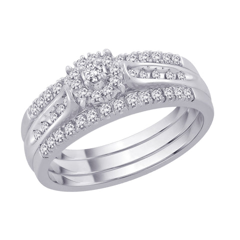 KATARINA Diamond Bridal Engagement Ring with Matching Dual Band (1/3 cttw)