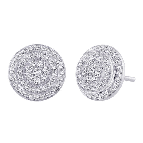 KATARINA Double Halo Diamond Fashion Earrings (1/2 cttw GH, I3)