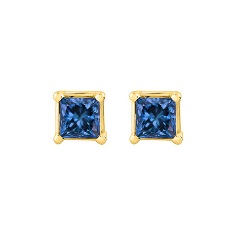KATARINA Blue-I1 Princess Cut Diamond Earring Studs