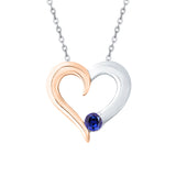 10K White and Rose Gold~Blue Sapphire