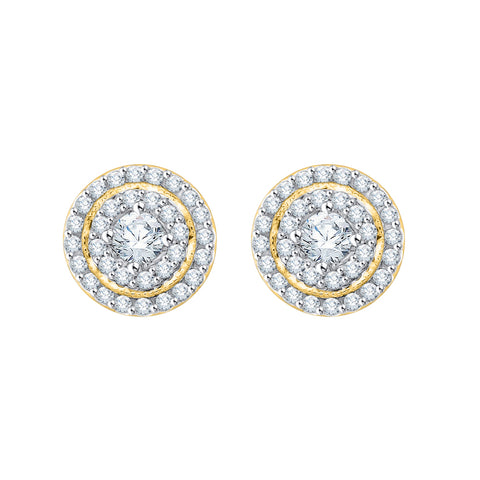 KATARINA Double Halo Diamond Fashion Earrings (3/8 cttw)