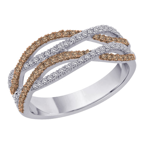 KATARINA Twist Crossover Style Diamond Ring (3/8 cttw GH, I2/I3)