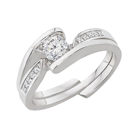 KATARINA Diamond Engagement Ring With Matching Band (1/2 cttw GH, I1/I2)