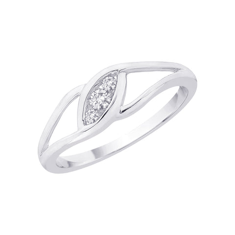 KATARINA 1/10 cttw 3 Diamond Promise Ring GH-I2-I3
