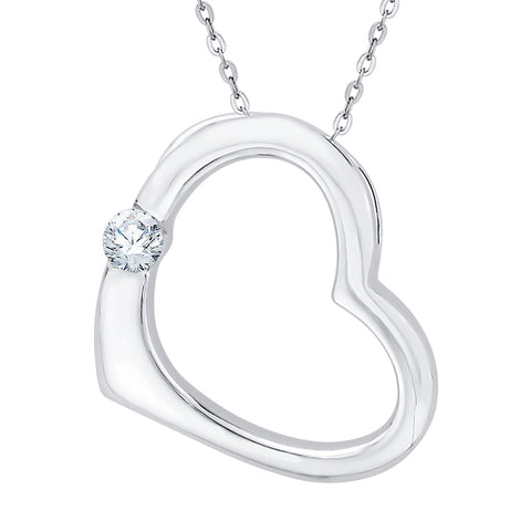 KATARINA Diamond Heart Pendant Necklace (1/20 cttw)