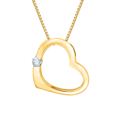KATARINA Diamond Heart Pendant Necklace (1/20 cttw)