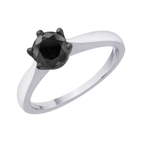 KATARINA Black Diamond Solitaire Ring (1 cttw)
