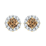 14K Yellow Gold~Brown and White Diamond, 10K Yellow Gold~Brown and White Diamond