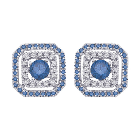 KATARINA Blue and White Diamond Earring Jackets (1/2 cttw GH, I3/I4)