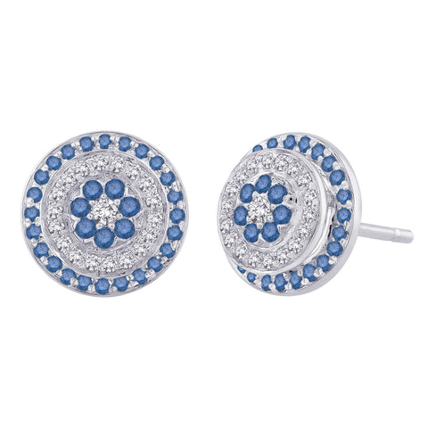 KATARINA Double Halo Diamond Fashion Earrings (1/2 cttw GH, I3)