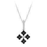 Sterling Silver~Black and White Diamond