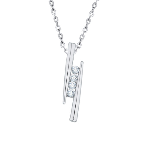 KATARINA 3 Diamond Pendant Necklace (1/6 cttw)