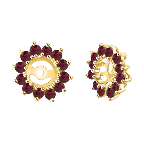 KATARINA Ruby Floral Earring Jackets (1 3/8 cttw)