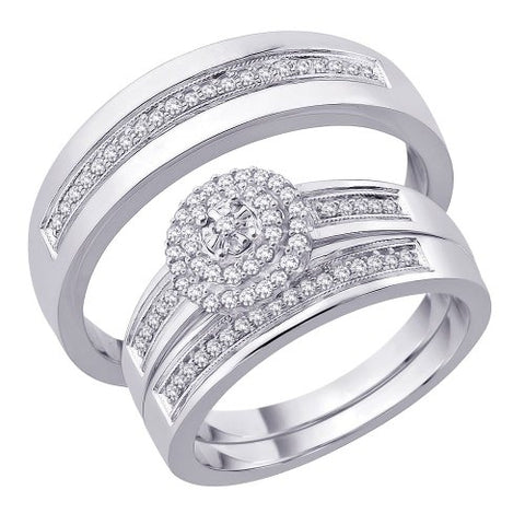KATARINA Diamond Trio Wedding Ring Set (1/3 cttw GH, I2/I3)