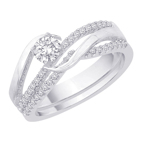 KATARINA Diamond Twist Bridal Engagement Ring (1/2 cttw GH, I2-I3)