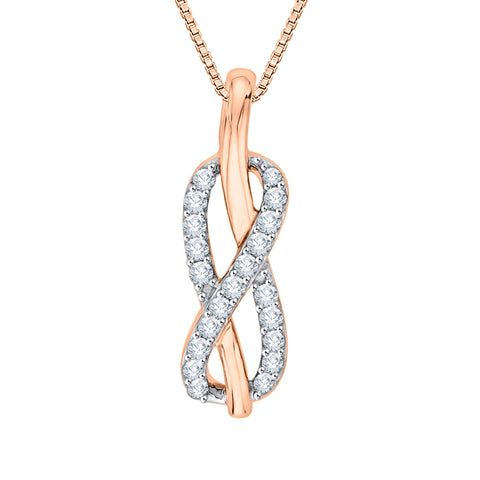 KATARINA Infinity Diamond Pendant Necklace (1/5 cttw)