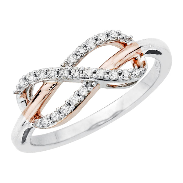 14K White and Rose Gold~IJ | SI, 10K White and Rose Gold~IJ | SI, Two Tone Sterling Silver~IJ | SI