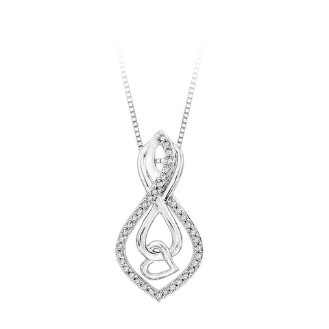 KATARINA Infinity Diamond Heart Pendant Necklace (1/6 cttw)