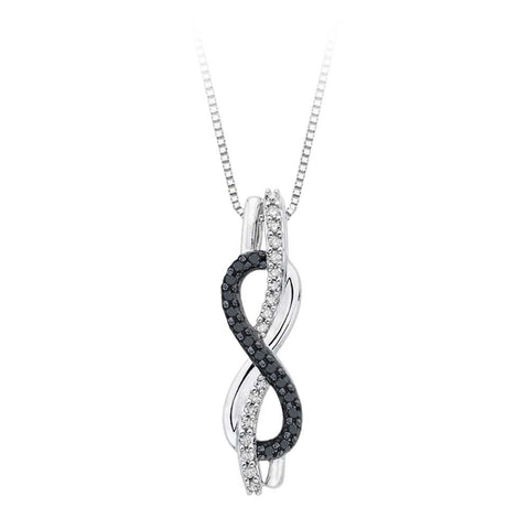 KATARINA Black and White Diamond Infinity Jewelry Set (1 cttw)