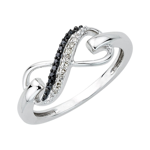 KATARINA Black and White Diamond Infinity Jewelry Set (3/8 cttw)